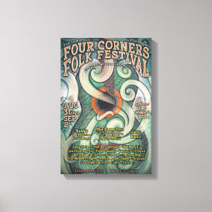 2018 Four Corners Folk Festival Event Poster Canvas Print