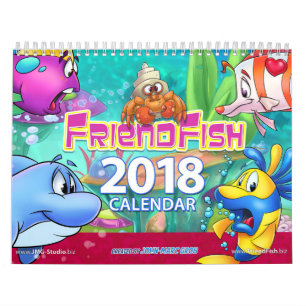 2018 FriendFish Calendar cartoon fish
