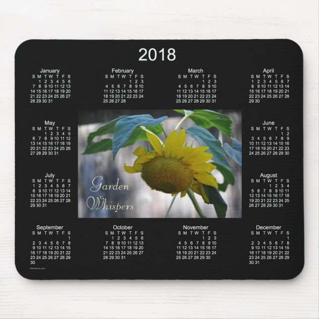 2018 Garden Whispers Calendar by Janz Mouse Pad (Front)