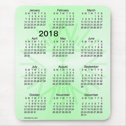 2018 Green Star Large Print Calendar by Janz Mouse Pad