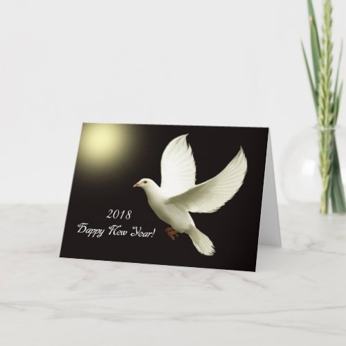 2018 Happy New Year _ White Dove Holiday Card