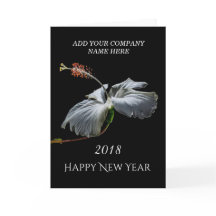 2018 Happy New Year - White Hibiscus Flower