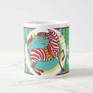 2018 Holiday Candy Cane Zebra Jumbo Mug