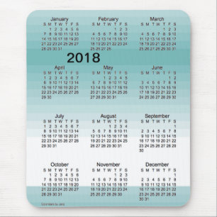 2018 Large Print Turquoise Shades Calendar by Janz Mouse Pad