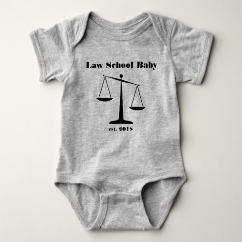 2018 Law School Baby Romper Black Ink