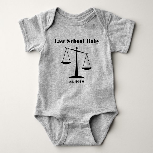 2018 Law School Baby Romper (Black Ink) (Front)