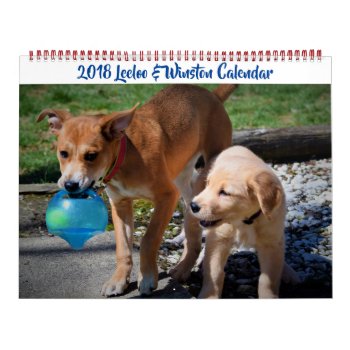 2018 Leeloo & Winston Large 2 Page Calendar by dbrown0310 at Zazzle