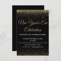 2018 New Year's Eve Party Sparkle Glitter Invitation
