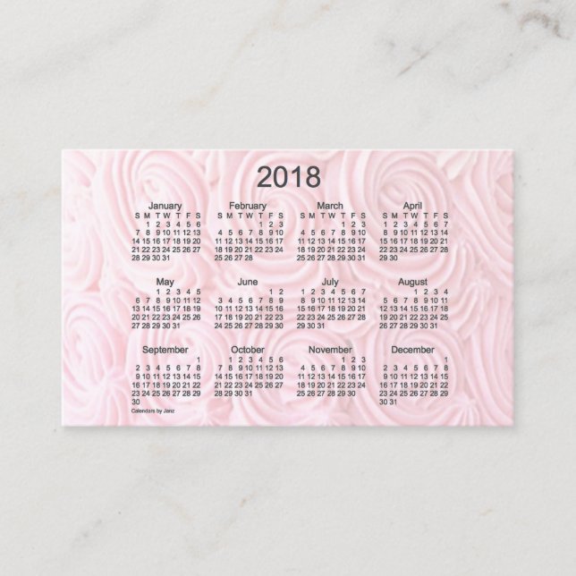 2018 Pink Frosting Calendar by Janz Oceania Card (Front)