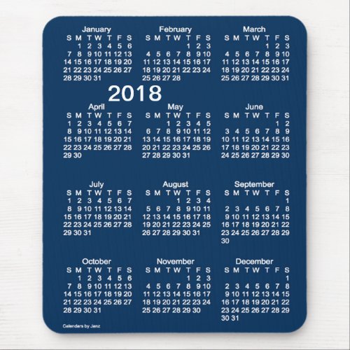 2018 Police Box Blue Large Print Calendar by Janz Mouse Pad