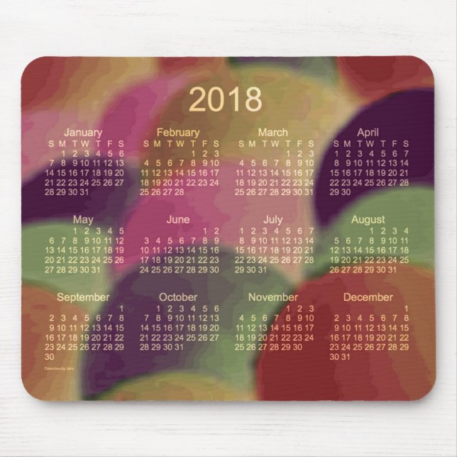 2018 Rainbow Art Calendar by Janz Mouse Pad (Front)