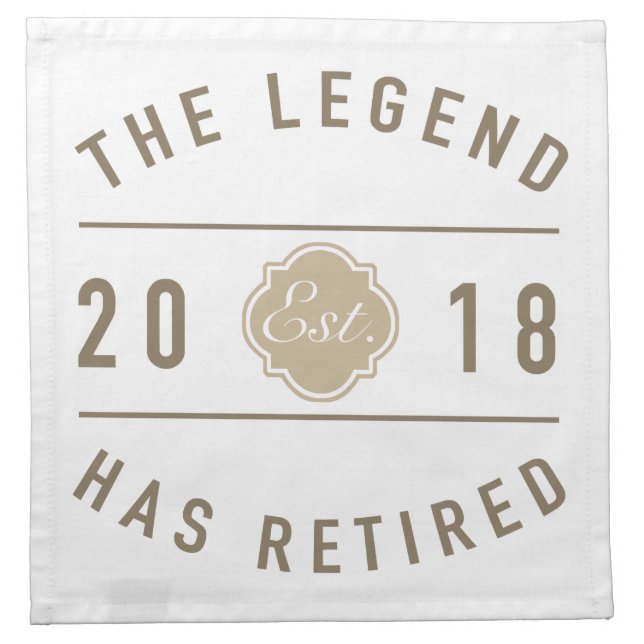 2018 Retired Legend Cloth Napkin (Front)