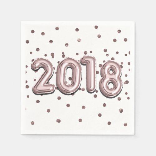 2018 Rose Gold Balloons  Foil Confetti Dots Party Paper Napkins