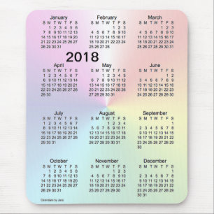 2018 Shimmer Large Print Calendar by Janz Mouse Pad