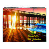 2018 Sunset Pier Wall Calendar
