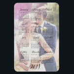 2018 Wedding Photo Calendar Magnet<br><div class="desc">A photo calendar with white overlay for calendar legibility. Dates in small but bold text with an art deco feel. Great year overview for your refrigerator or other appliance for a quick reference. You can even clear the photo and white overlay choose your own solid color background color. Photo courtesy...</div>