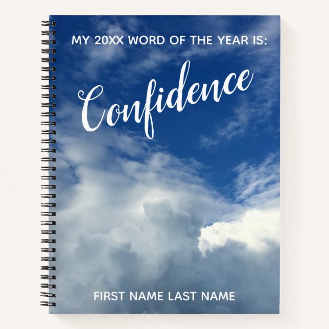 2018 Word of the Year Confidence Dramatic Clouds Notebook (Front)