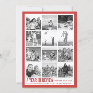 2018 Year in Review 12 Photo Collage Holiday Card