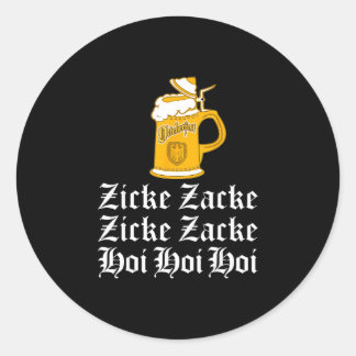 2018 zicke zacke hoi funny drinking classic round sticker