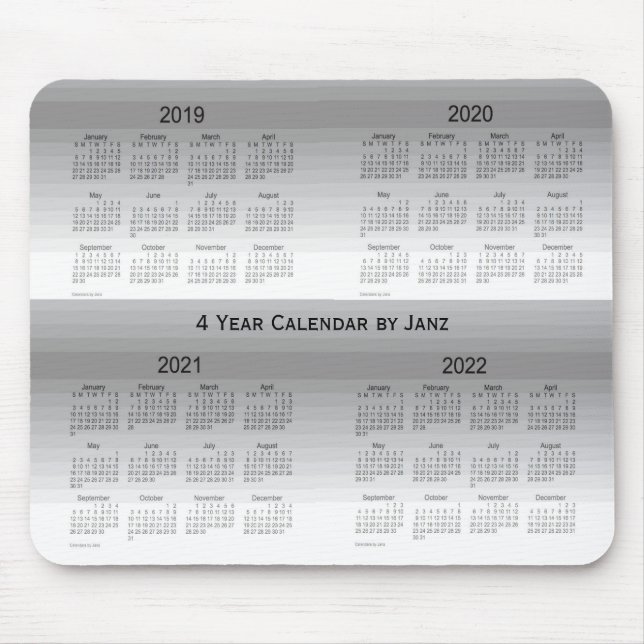 2019-2022 Gray Shades 4 Year Calendar by Janz Mouse Pad (Front)