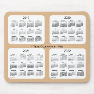 2019-2022 Tan 4 Year Calendar by Janz Mouse Pad