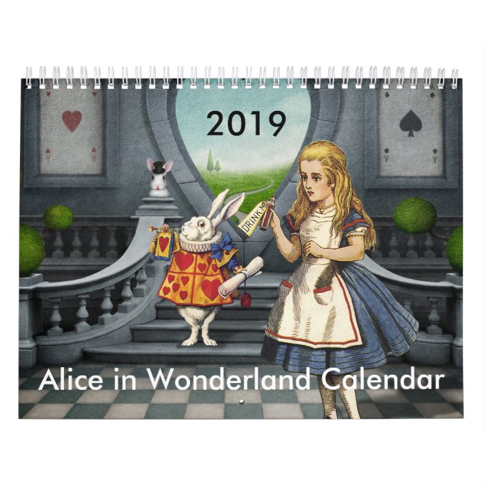 2019 Alice In Wonderland Calendar Zazzle Com lewis carroll alice in wonderland calendar 2021