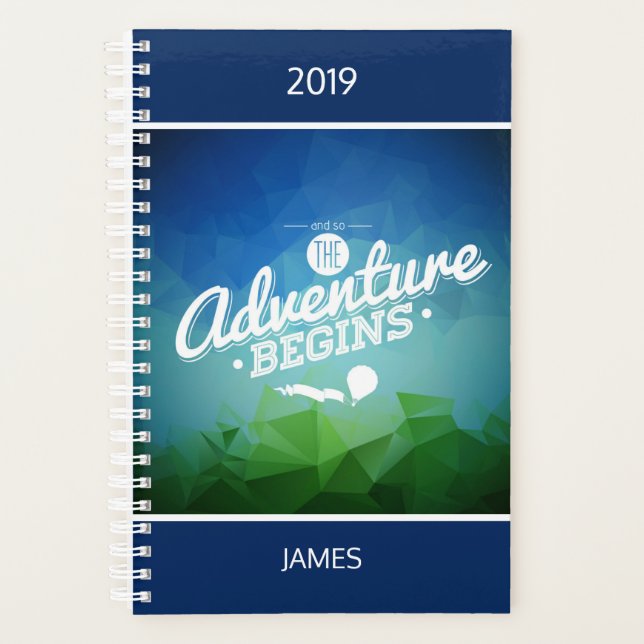 2019 And So The Adventure Begins Personalized Name Planner (Front)