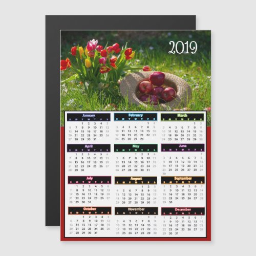 2019 Basket of Apples Mini Calendar Magnetic Invitation