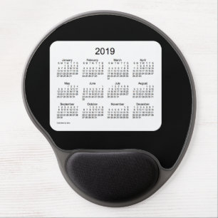 2019 Black Calendar by Janz Gel Mouse Pad