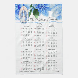 2019 Blessed Virgin Mary Calendar Kitchen Towel