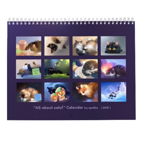 2019 calendar _ All about Cats