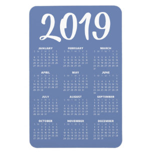 2019 Calendar Magnet - Blue Gray