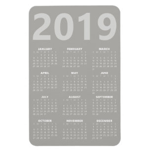 2019 Calendar Magnet - Light Gray