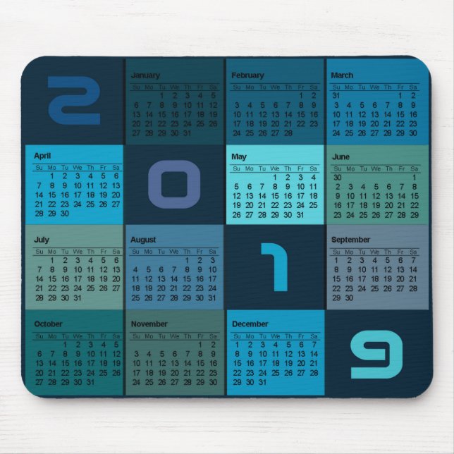 2019 Calendar mouse pad (Front)