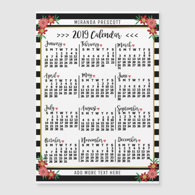 2019 Calendar (See Description for New Version)  (Front)