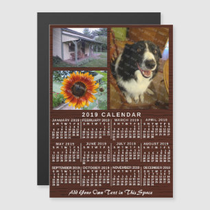2019 Calendar (See Description for New Version) Magnetic Invitation