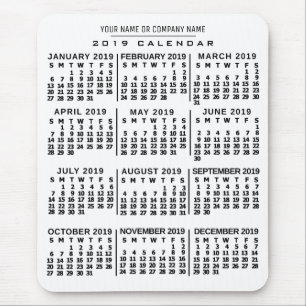 2019 Calendar (See Description for New Version)  Mouse Pad