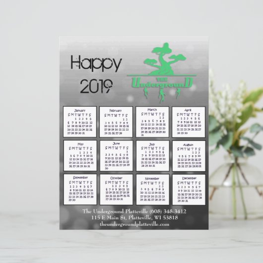 2019 Cardinal Business Calendar Flier for Customer (Standing Front)