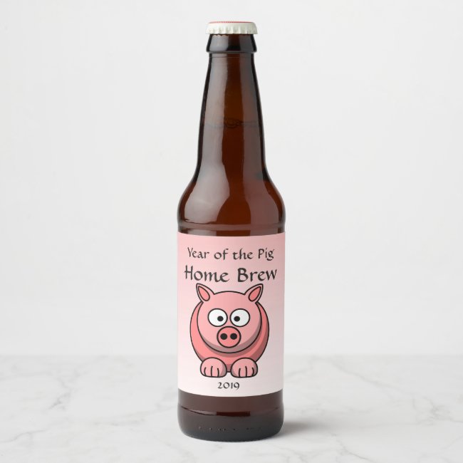 2019 Chinese New Year of the Pig Pink Beer Label