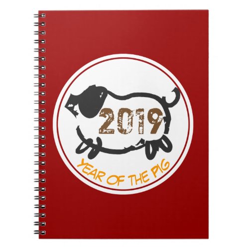 2019 Chinese Year of The Pig Spiral Notebook