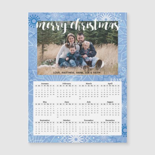 2019 Christmas Photo Magnetic Calendar Card