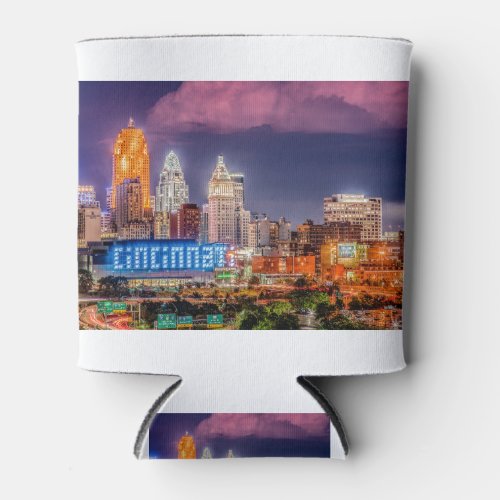 2019 Cincinnati Ohio Night Skyline Can Cooler