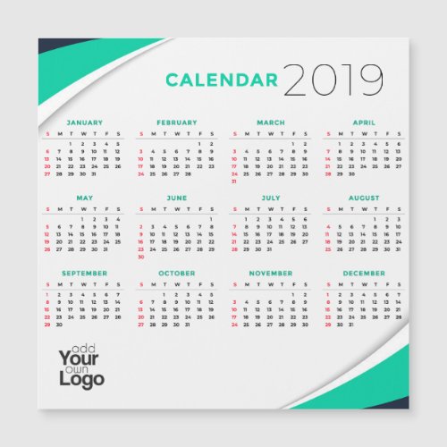2019 Corporate Giveaway Calendar  Magnetic Card