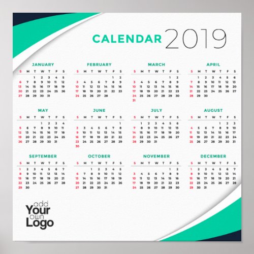 2019 Corporate Giveaway Calendar  Poster