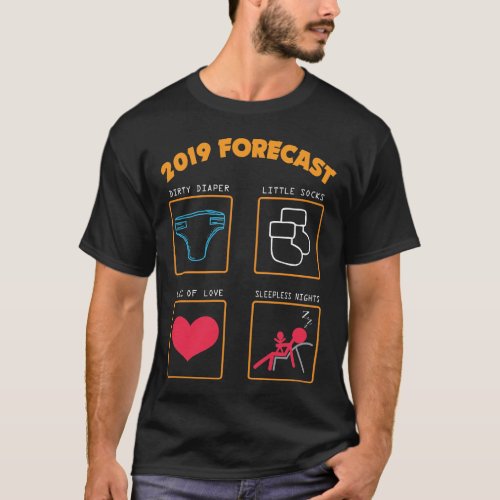 2019 Forecast New Mom Dad Expecting Baby Shirt