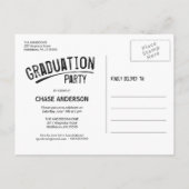 2019 Graduation Masculine Grunge Lettered Photo Invitation Postcard (Back)