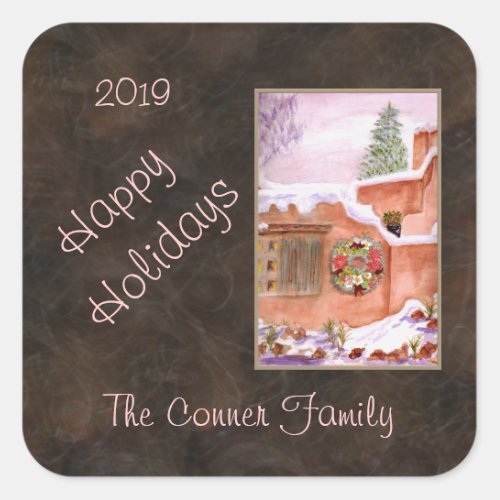 2019 Happy Holidays New Mexico Adobe Stickers
