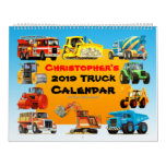 2019 Kids Construction Truck Calendar