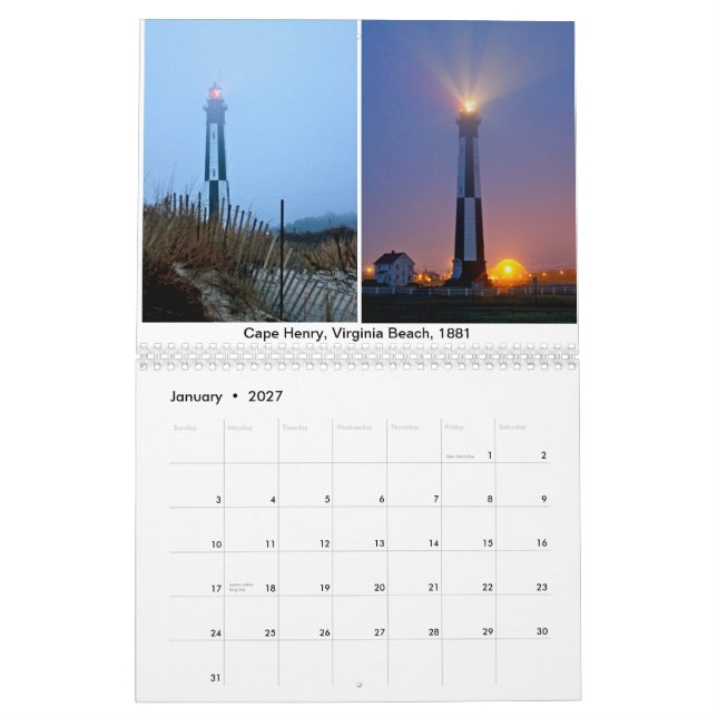 2019 Lighthouse Calendar (Jan 2027)