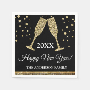 2019 New Year's Eve Party Faux Gold Foil Napkins